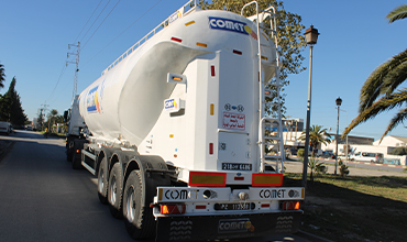 La semi-remorque citerne COMET est disponible en Tunisie, Algérie et en  Afrique : Côte D'ivoire, Sénégal, Mali, Burkina-Faso, Bénin, Ghana, Niger, Cameroun, Togo ...