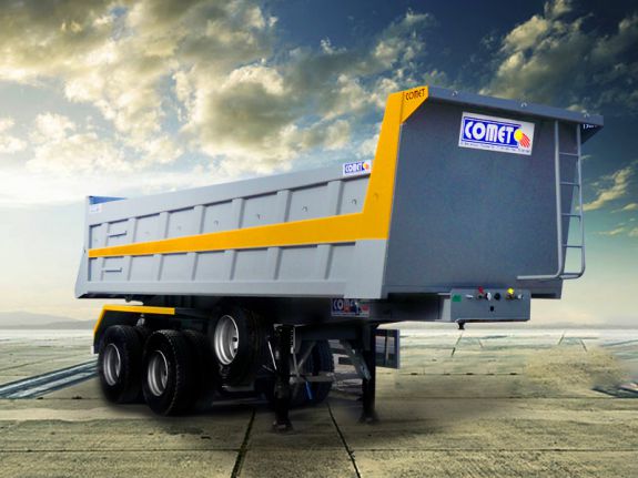 La semi-remorque benne TP 20m&sup3; &agrave; v&eacute;rin compas est destin&eacute;e au transport de divers mat&eacute;riaux en vrac solide (sable, gravier, enrob&eac